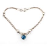 Sterling silver and blue gemstone childs bracelet