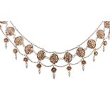 Anglo Indian silver filigree collar necklace