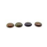 Four loose black opal cabochons