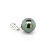 9mm Tahitian silver black pearl pendant