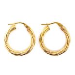 9ct yellow gold hoop earrings