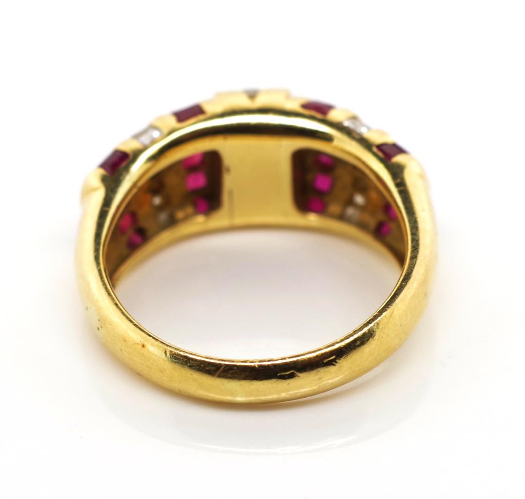 Ruby and diamond set 18ct yellow gold ring - Image 3 of 3