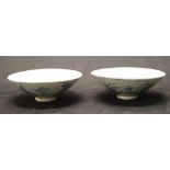 Two antique Chinese ceramic blue & white bowls