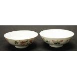 Two Chinese hand painted ceramic bowls