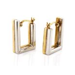 Two tone 9ct gold "cubist" earrings