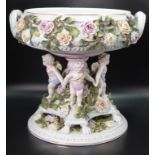 Two handled C19th ceramic centrepiece