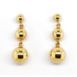 9ct yellow gold hanging earrings