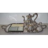 Barker Ellis 3 piece silver plated coffee service