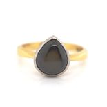 Star smoky quartz 18ct gold ring