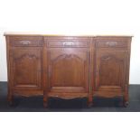 Louis style breakfront oak sideboard