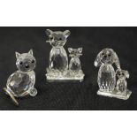 Three various Swarovski crystal animal figurines