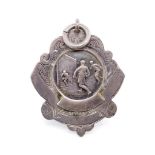 Antique silver soccer medal