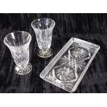 Pair Waterford crystal vases