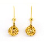 9ct yellow gold pierced ball earrings