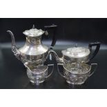 Four piece Sheffield silver plate tea & coffee set