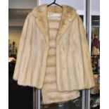 Vintage cream mink jacket & matching scarf