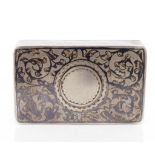 19th C. Russian silver niello snuff box