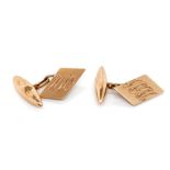 9ct rose gold cufflinks