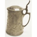 Antique German pewter beer mug