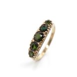 Tourmaline and 9ct yellow gold ring