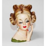 Vintage Lady Head ceramic vase