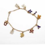 10ct rose gold and enamel Sweetheart bracelet