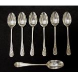Set six Edward VII sterling silver teaspoons