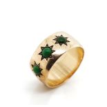 Antique rose gold and green turquoise ring