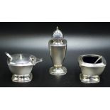 Sterling silver 3 piece cruet set