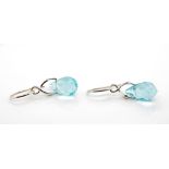 Topaz and sterling silver drop earrings