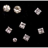 Eight loose diamonds