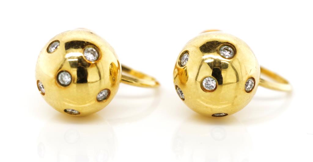 Diamond set 18ct yellow gold earrings