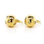 Diamond set 18ct yellow gold earrings