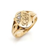 Australian Art Deco diamond set 9ct gold ring