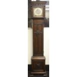 Small oak long case clock