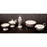 Five Mappin & Webb plated condiment pieces