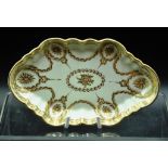 Worcester first period gilt spoon tray