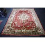Red floral rug