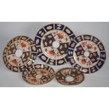 Two Davenport Imari pattern plates & 2 saucers