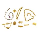 Antique and vintage gilt metal jewellery group