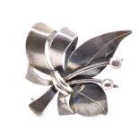 Scandia sterling silver floral brooch
