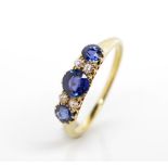 A good antique diamond and sapphire, gold ring