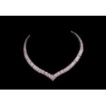 Silver and CZ cluster choker necklace