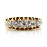 Edwardian diamond and 18ct yellow gold ring