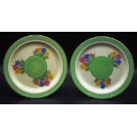 Two Clarice Cliff "Crocus" display plates