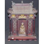 Vintage Thai carved timber traveler's shrine