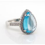 Sterling silver and blue gemstone ring