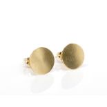 9ct rose gold flat shield stud earrings