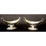 Rare pair George III sterling silver open salts