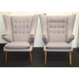 Pair of Hans Wegner Papa Bear replica chairs